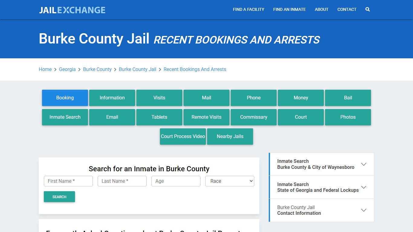 Burke County Jail GA Recent Arrests and Bookings - Jail Exchange