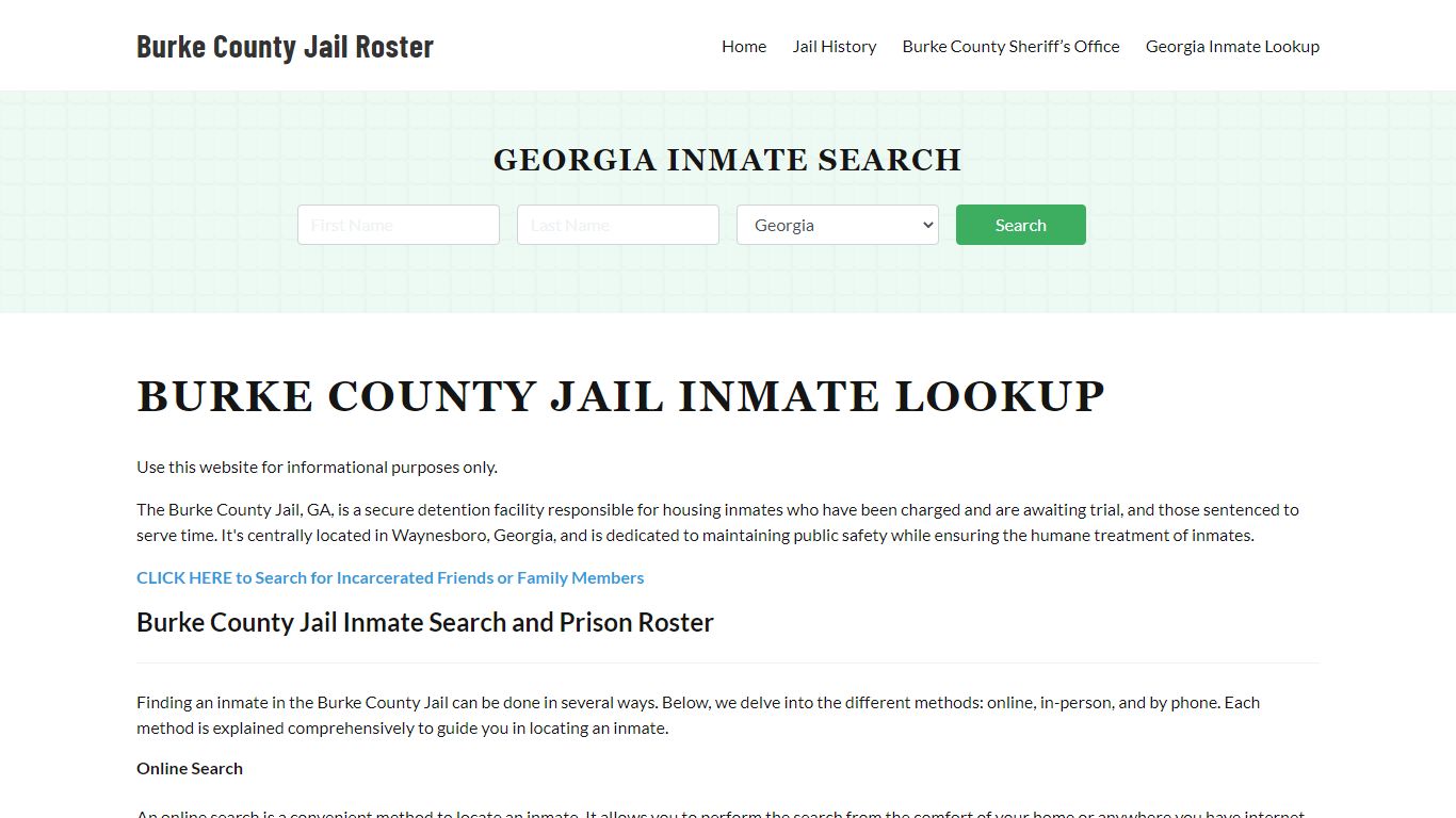 Burke County Jail Roster Lookup, GA, Inmate Search